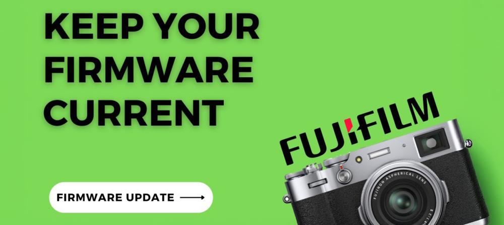 Camera displaying a firmware update screen with SD card inserted.