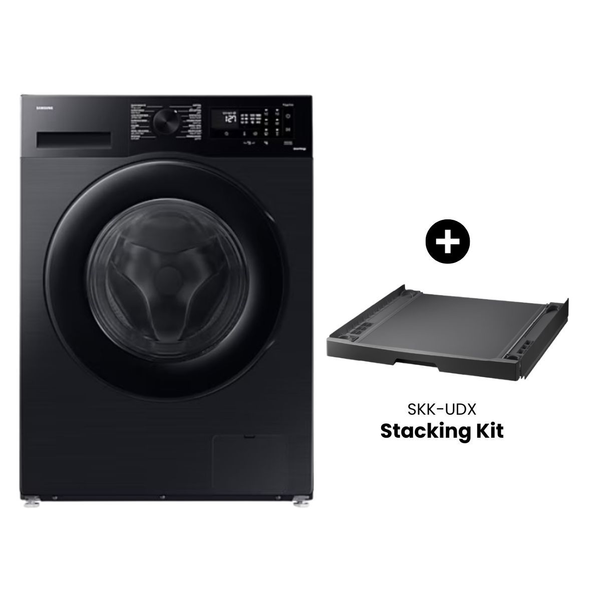 Samsung 11Kg Front Load Washing Machine with AI and EcoBubble, Black - WW11CGC04DABSG