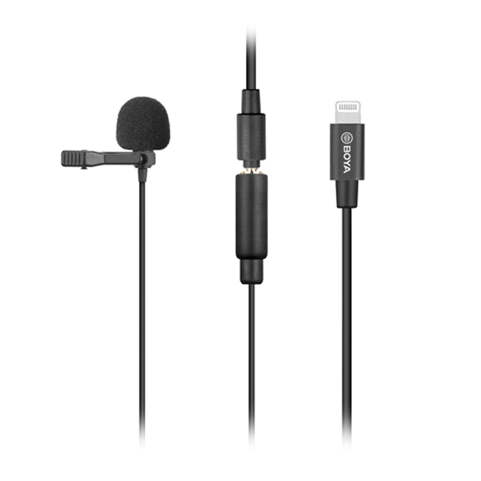 ميكروفون BOYA BY-M2 Clip-on Lavalier بمنفذ Lightning لأجهزة iOS
