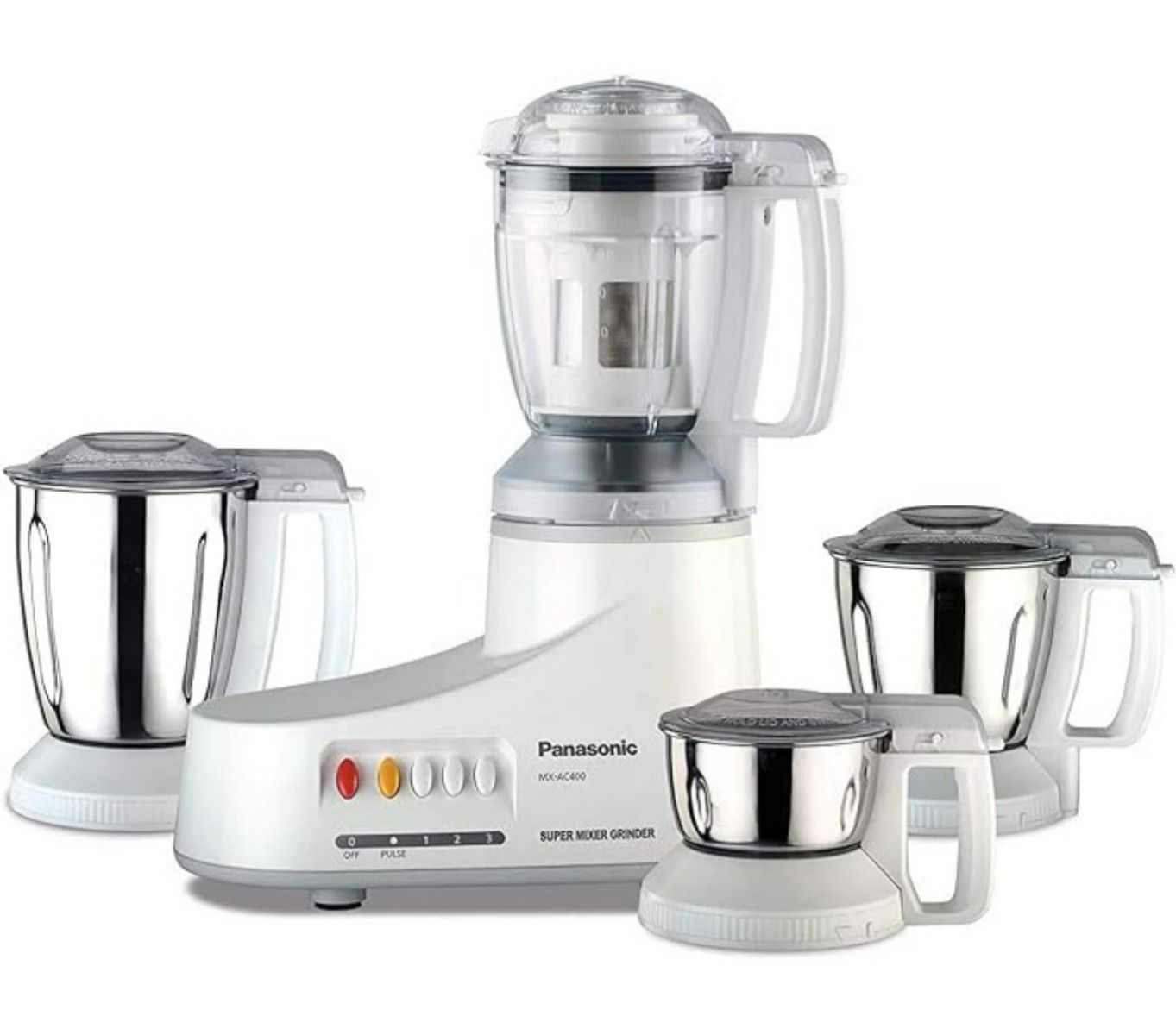 Buy Panasonic 1000W Mixer Grinder with 4 Jars - MX-AC400WTZ, White