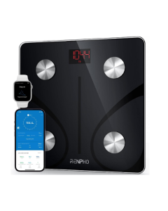 Renpho Smart Scale for Body Weight, FSA HSA Eligible, Digital Bathroom Scale BMI Weighing Bluetooth Body Fat Scale, Body Composition Monitor Health Analyzer with Smartphone App ELIS1, Black - ESCS20MBK
