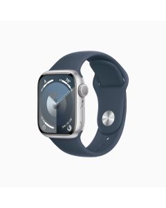 Apple Watch S9 2023 41 MM Silver Aluminum Case - Storm Blue Sport Band - MR903ZP/A