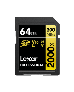 Lexar Professional 2000x SDHC/SDXC UHS-II cards 300MBPS-64GB