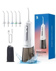 Renpho Water Dental Flosser Teeth Cleaning, Cordless Oral Irrigator, White - RPHWF001WH