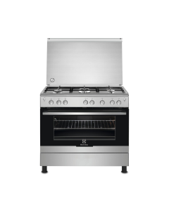 Electrolux 90x60cm Freestanding Cooker, Full Gas Cooking Range with 5 Burners, Stainless Steel - EKG9000A4X