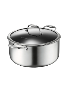 Nutricook Eterna Tri-Ply Casserole 28cm with Lid, Stainless Steel - CS-TPC330