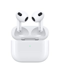 Front view of Apple AirPods 3rd Generation with Lightning Charging Case