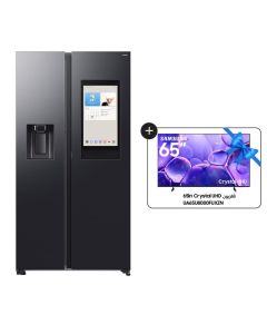 Samsung Net Capacity 591 LTR AI Refrigerator Side by Side Refrigerator Bespoke with Family Hub, Twin Cooling Plus, Black - RS90F66B1FAE, Digital Inverter Compressor