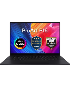 ASUS ProArt P16 H7606WP-RJ087W, 16-inch, 3K 2880 x 1800 OLED 120hz, AMD Ryzen™ AI 9 HX 370 Processor 2.0GHz , up to 50TOPS, NVIDIA® GeForce RTX™ 5070, 8GB GDDR7, 2TB M.2 NVMe™ PCIe® 4.0 SSD, LPDDR5X 64GB, Windows 11 Home, Black, AIGB5S65AJ