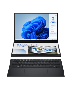 Asus Zenbook Duo UX8406CA-PZ005W, 14-inch 3K OLED 120 Hz displays, AI-powered Intel ARL H Core™ Ultra 9 processor, 32 GB LPDDR5x memory, plus up to a 2 TB PCIe® 4.0 SSD, Windows 11, Gray - U9MB5SS4CJ