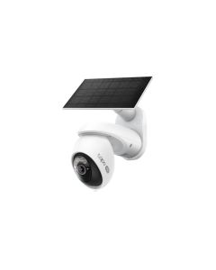 Tapo Solar-Powered Pan and Tilt Wi-Fi Security Camera Kit, 4K 8MP, White - C660 
