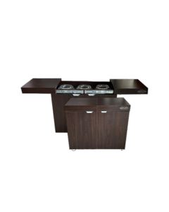 Zenan Food Warmer Trolley, Wooden Body - ZFW-T006B