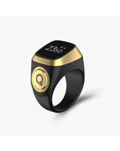 IQibla Smart Zikr Ring, 20mm, E01 - Black Gold