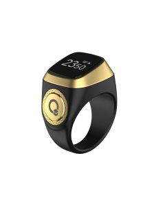 IQibla Smart Zikr Ring, 20mm, E01 - Black Gold