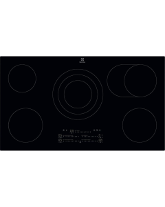 Electrolux 90cm Built-in Ceramic Black Frameless Hob with 5 Cooking Zones, - ERR9577CK