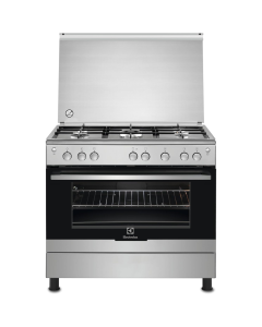 Electrolux 90x60cm Freestanding Cooker, Full Gas Cooking Range with 5 Burners, Stainless Steel - EKG9000A4X