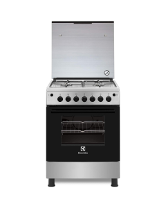 Electrolux 60x60cm Freestanding Cooker, Full Gas Cooking Range with 4 Burners, Stainless Steel - EKG611A1OX