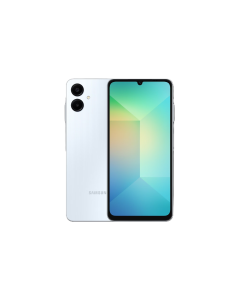 Front and rear view of Samsung Galaxy A06, 128GB 6GB Ram Smartphone, Light Blue