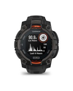 Front view of Garmin Instinct 3 50mm, Solar Black Bezel with Charcoal Band - 010-02935-00