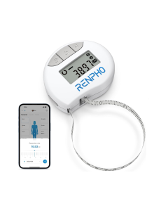 Renpho Body Measuring Tape, Smart Tape Measure for Weight Loss, Bluetooth Tape with App, Retractable Tape for Measuring Waist, Hip, Bust, Arms, Muscle Gain, Fitness Equipment, 60in /150cm, White - RFBMF01WH