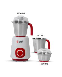 Russell Hobbs 550W Mixer Grinder Power with 3 Piece Stainless Steel Jars - RH42504 - Clearance Model