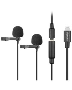 BOYA BY-M2D Digital Dual Omnidirectional Lavalier Microphones with Detachable Lightning Cable (iOS)