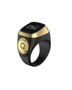 IQibla Smart Zikr Ring, 20mm, E01 - Black Gold