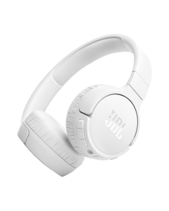 Front and side view of JBL Tune 670NC Adaptive Noise Cancelling Wireless Over-Ear Headphones, White