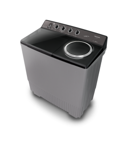 Front, top and side view of Panasonic 18KG Twin Tub Washing Machine - NA-W18XG1BRU
