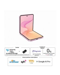 Samsung Galaxy Z Flip8 5G, 256GB Storage 12GB Ram Smartphone, Pink - F776BLIOMEA