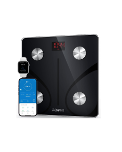 Renpho Smart Scale for Body Weight, FSA HSA Eligible, Digital Bathroom Scale BMI Weighing Bluetooth Body Fat Scale, Body Composition Monitor Health Analyzer with Smartphone App ELIS1, Black - ESCS20MBK