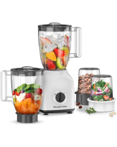 Russell Hobbs 400W 4-in-1 Blender with Grinder and Multi Chopper, White - BWM103