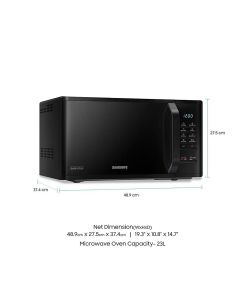 Samsung 23L Solo Microwave Oven, Black - MS23K3513AK/SG 