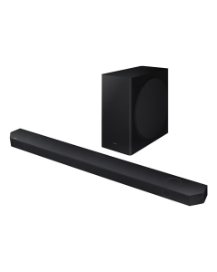 Front and side view of Samsung Q-Series 5.1.2 Channel Soundbar - HW-Q800D/ZN