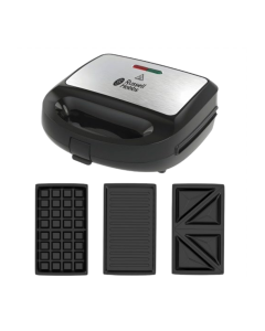 Russell Hobbs 3in1 Sandwich Maker, 3 Removable Plates, Waffle, Panini, Sandwich - SWM101
