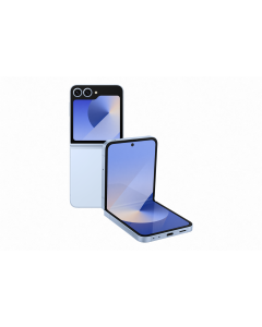 Front and rear view of Samsung Galaxy Z Flip6 5G, 256GB Smartphone, Blue