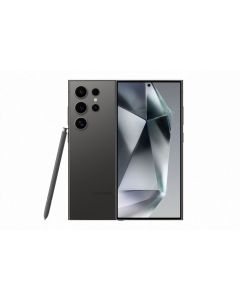 Front and rear view of Samsung Galaxy S24 Ultra 5G, 1TB Smartphone, Titanium Black