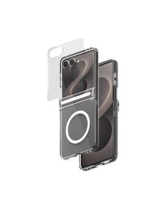 Smartix Ultraguard Magnetic Bundle for Samsung Z Flip8, Screen Protector + Magnetic Clear Case