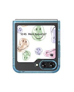 Samsung Accy Smiley Vivid Eco-Friends Case for Galaxy Z Flip5 Sky Blue, FPF731SBHWW