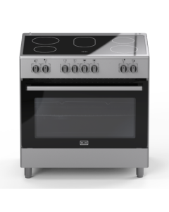 Front view of BLUE 90x60 Ceramic Cooker, Electric Oven with Fan and Rotisserie 