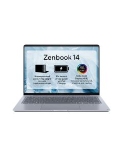 ASUS Zenbook 14 UX3480QA-U1022W, 14.0-Inch, WUXGA (1920 × 1200), 60Hz, Snapdragon® X  X1 26 100 Processor Up To 2.97GHz, Qualcomm® Adreno™ GPU, 16GB DDR5 RAM, 512GB PCIe® 4.0 NVMe™ M.2 SSD, Windows 11 Home, Arctic Blue