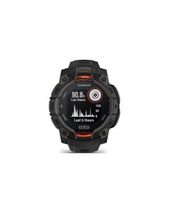 Front view of Garmin Instinct 3 50mm, Solar Black Bezel with Charcoal Band - 010-02935-00