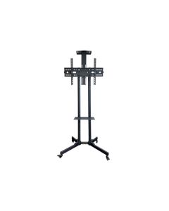 Zenan TV Stand 32–70 Inch, Glass Shelf, up to 50kg, Castor Wheels - ZTS-CD800S